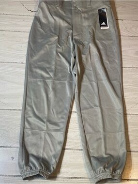 Adidas boys Elastic Bottom Baseball Pants Size XL Gray Relaxed Fit NWT!